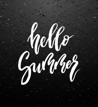 Hello Summer brush lettering. Stock Illustration