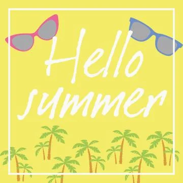 'Hello summer' card design Stock Illustration