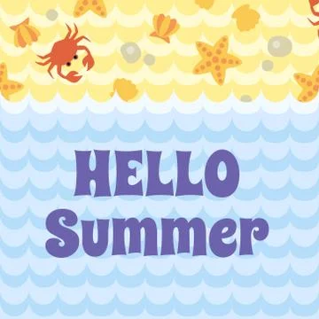 Hello Summer card Stock Illustration