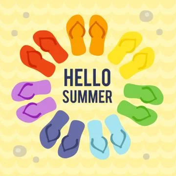 Hello Summer card Stock Illustration