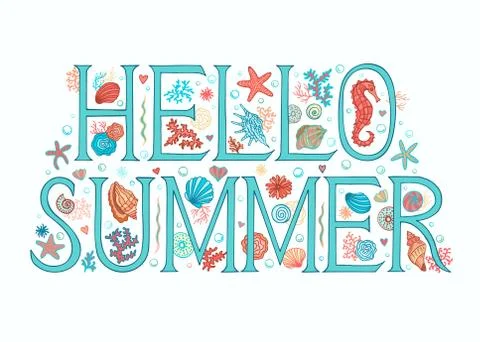 Hello summer card Stock Illustration