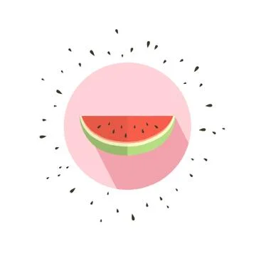 Hello summer card with melon Stock Illustration