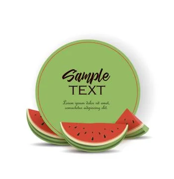 Hello summer card with melon Stock Illustration