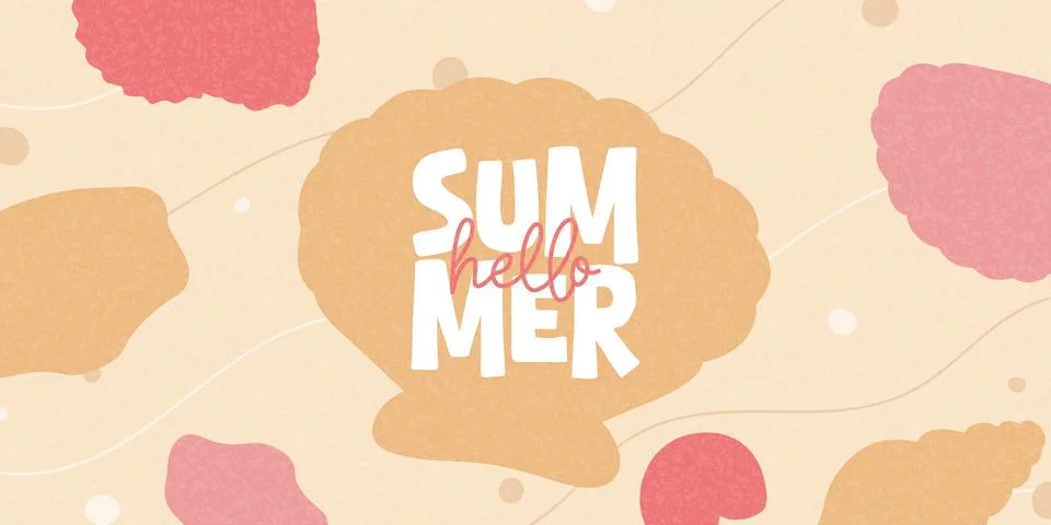 Hello Summer card template イラスト素材