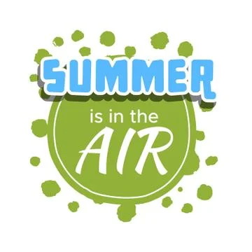 Hello Summer on color circle. Stock Illustration