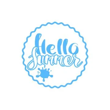 Hello Summer on color circle. Stock Illustration
