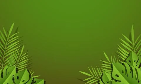 Hello Summer concept background design abstract illustration with exotic leaves Illustrazione stock
