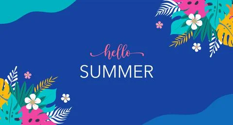 Hello Summer concept design, summer panorama, abstract illustration, background Illustrazione stock