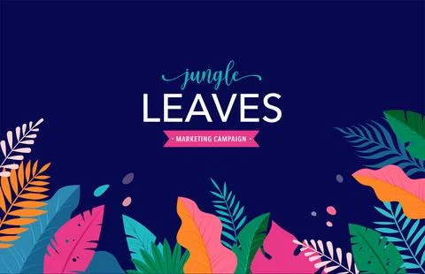 Hello Summer concept design, summer panorama, abstract illustration with jungle Stock Illustration