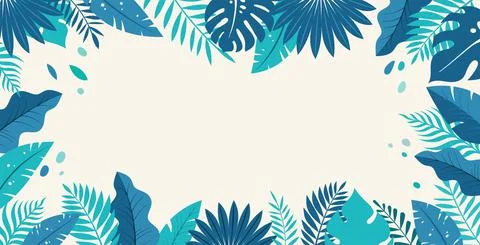 Hello Summer concept design, summer panorama, abstract illustration with jungle Stock Illustration