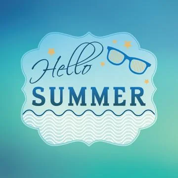 Hello summer concept. Stock Illustration