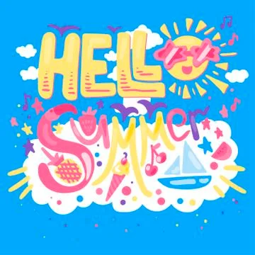 Hello Summer Concept Stock Illustration
