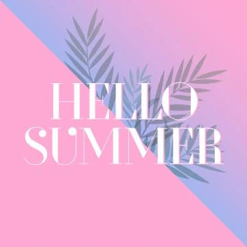 Hello Summer, creative graphic message for your summer design. Retro typograp Stock Illustration