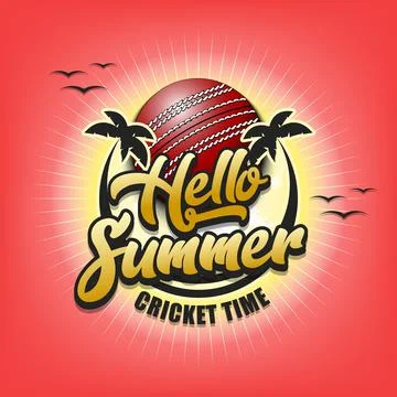 Hello summer. Cricket time Stock Illustration
