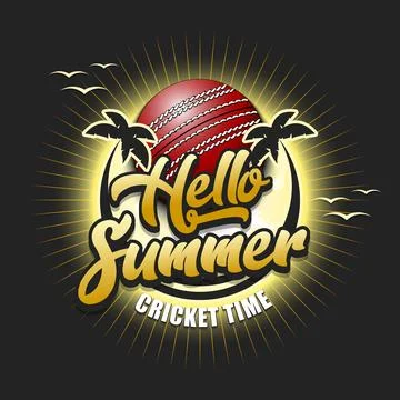 Hello summer. Cricket time Stock Illustration