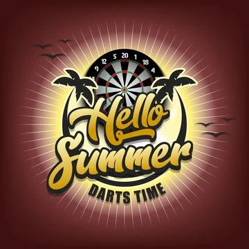 Hello summer. Darts time Stock Illustration