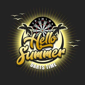 Hello summer. Darts time 스톡 일러스트