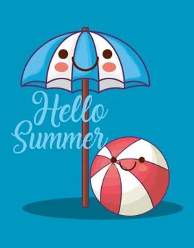 Hello summer design Stockillustratie