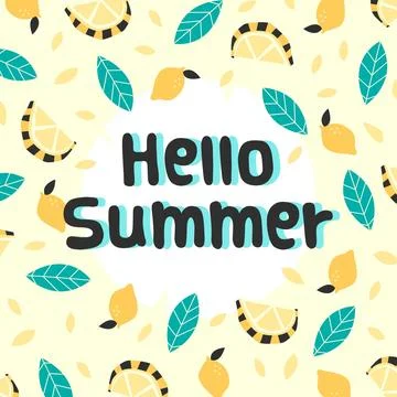 Hello summer in flat design Stock Illustration