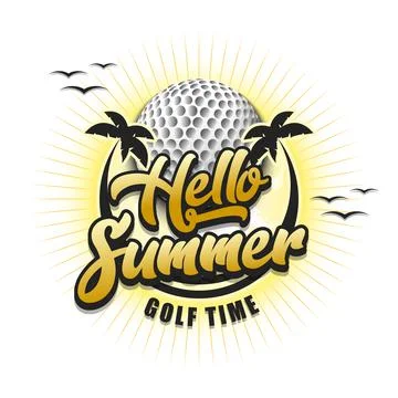 Hello summer. Golf time 스톡 일러스트