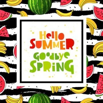 Hello summer. Goodbye Spring. Concept Stock Illustration