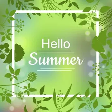 Hello Summer green card Stock Illustration