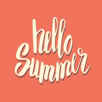 Hello Summer. Hand drawn typography. Vector illustration Stock Illustration