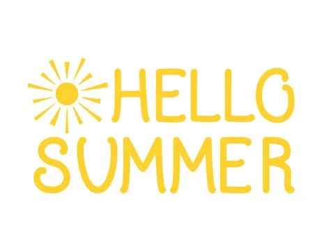Hello summer - hand lettering design. The inscription on a white background. Stock Illustration