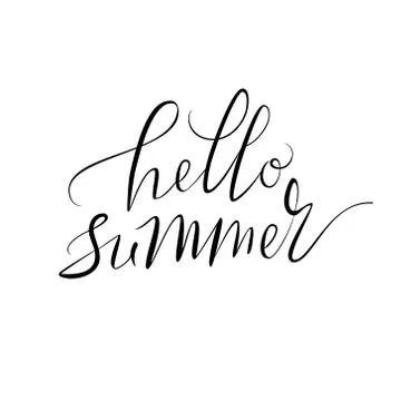 Hello summer hand lettering Stock Illustration