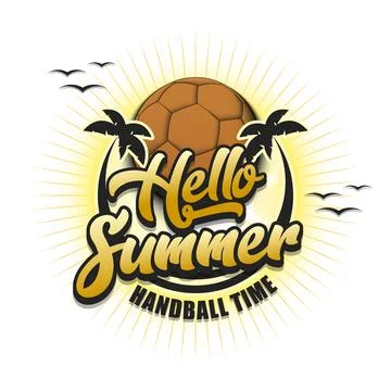 Hello summer. Handball time 스톡 일러스트