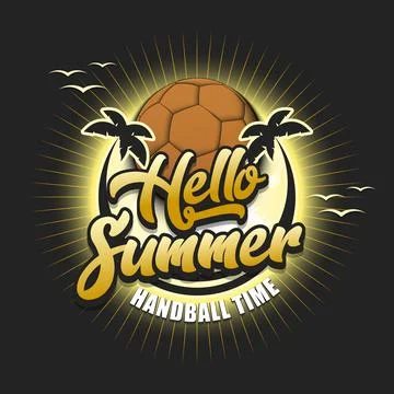 Hello summer. Handball time Stock Illustration