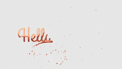 Hello Summer Handwriting Animation Orange Coral 4K Transparent Background Stock Footage 339350364