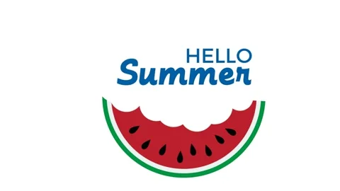 Hello summer holiday with watermelon background. Animated illustration with t Stock Footage 169855123