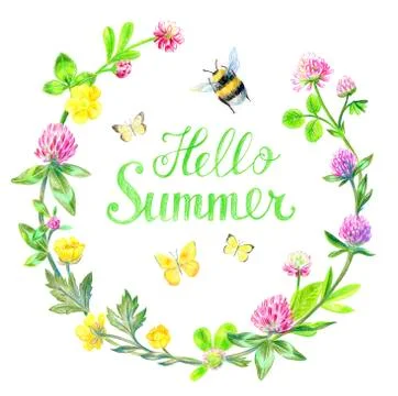 Hello Summer Stock Illustration