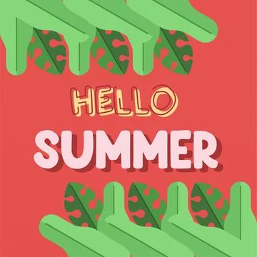 Hello summer illustration background Stock Illustration