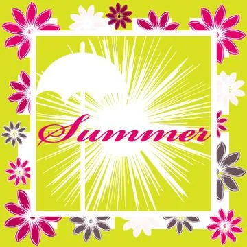 Hello summer image isolated on color background Stock Illustration