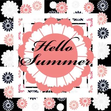 Hello summer image isolated on color background Stock Illustration