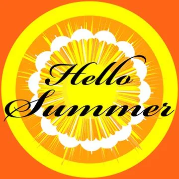 Hello summer image isolated on color background Stock Illustration