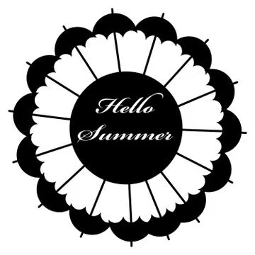 Hello summer image isolated on color background Stock Illustration