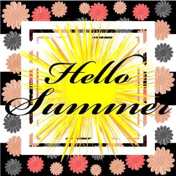 Hello summer image isolated on color background Stock Illustration