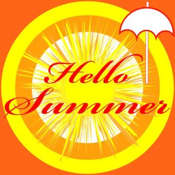 Hello summer image isolated on color background Stock Illustration