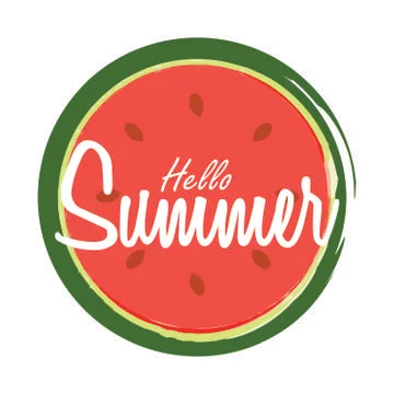 Hello summer label Stock Illustration