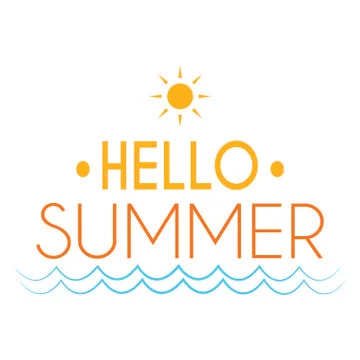 Hello summer label Stock Illustration