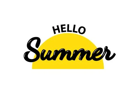 Hello summer letter logo template. Vector summer welcome typographic Illustrazione stock