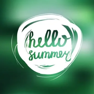 Hello Summer Lettering Stock Illustration
