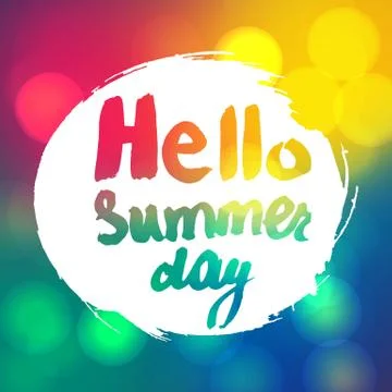 Hello Summer Lettering 库存插图