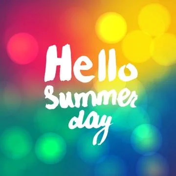 Hello Summer Lettering Stock Illustration
