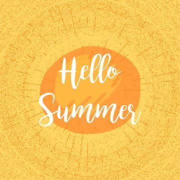 Hello Summer Lettering Stock Illustration