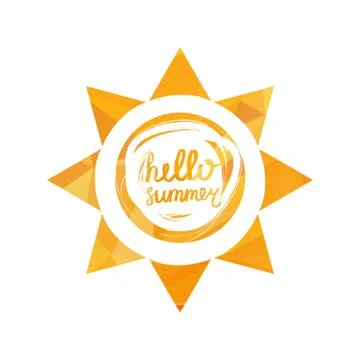 Hello Summer Lettering Stock Illustration