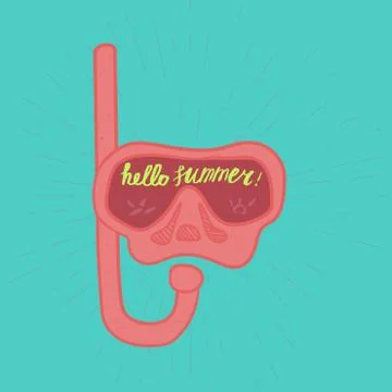 Hello Summer Lettering Stock Illustration